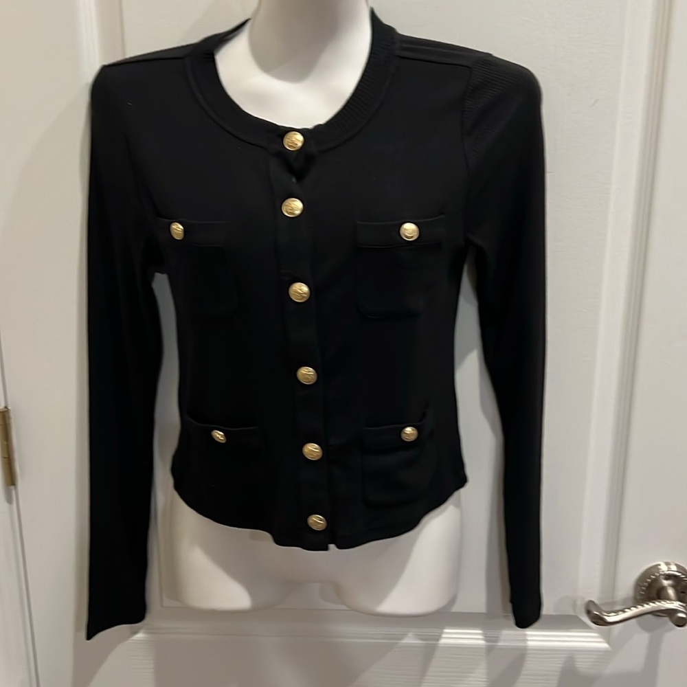 J. Crew Black Vintage Rub Lady Jacket size Small